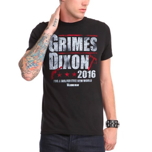 TWD The Walking Dead Grimes Dixon 2016 T-Shirt - Picture 1 of 7